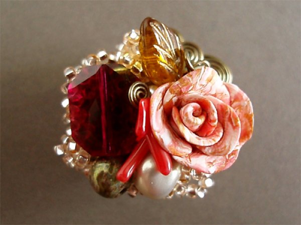 画像1: 帯留 「beads bouquet」mini (1)
