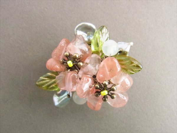 画像1: 帯留 「beads bouquet」 (1)